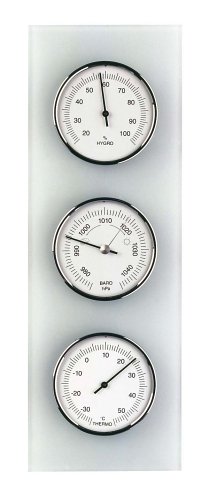 City Travel Guides Discounted  Garten & Freizeit : Eschenbach 53410 Design-Wetterstation mechanisch für Innen und Außen Glas matt