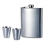 Premier Housewares - Ensemble flasque + verre - Inox - 25 cl - 14 x 10 x 3 cm (Import Grande Bretagne)