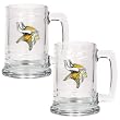 Minnesota Vikings 2pc 15oz Glass Tankard Set- Primary Logo NFL Football