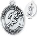 Sterling Silver Saint Christopher Mens-Boys Football Medal and 24-inch Chain
