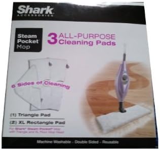 Shark Steam Pocket Mop Accessories: 3 All-purpose Cleaning Pads *6 Sides of Cleaning
