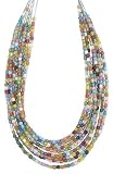 8 Line Graduating Mosaic Glass Bead Necklace
