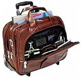Detatchable Wheeled Leather Laptop Computer