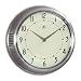 Retro Round Silver Finish Metal Wall Clock