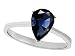 1.50 cttw 14K Gold Genuine Sapphire Pear Shape Solitaire Engagement Ring - 14kt White or Yellow Gold
