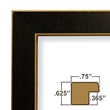 11x24 Picture / Poster Frame, Wood Grain Finish, .75 Wide, Black (616BK)