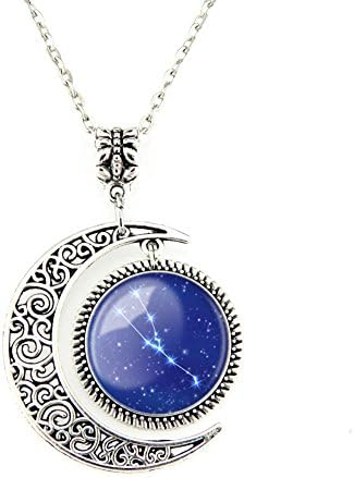 Zodiac Sign necklace Silver Moon pendant Taurus jewelry Taurus necklace Constellation jewelry Charm Gift
