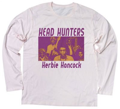 ハービー・ハンコック登場！ 70年代のジャズファンク、ヘッドハンターズに焦点を当てたデザイン ロングスリーブ Tシャツ HEAD HUNTERS