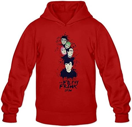 MENEO Men's The Filthy Frank Show Hooded Shirt Red XXL