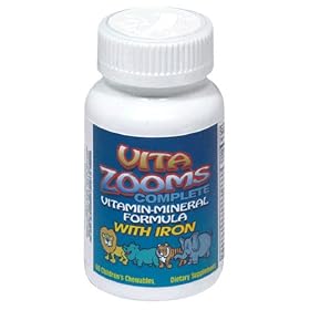 Vita Zooms Complete Vitamin-Mineral Formula, with Iron, Children's Chewables , 60 chewables