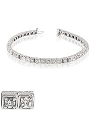 14k Gold Diamond Antique Look Tennis Bracelet