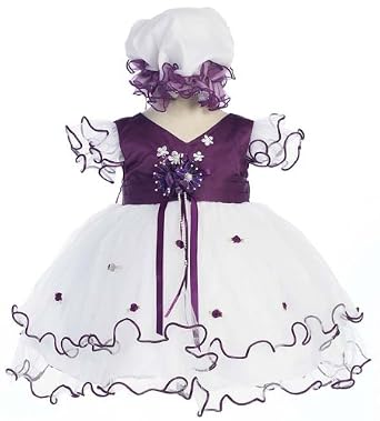 Baby Toddler Frilly Easter Dresses Purple Rosettes by Baby Discovery Boutique