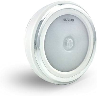 Hasoar Night Light Motion Sensor Cabinet Light Battery Operated with 9 Bright LED Magnetic Design Stick-On Anywhere Under Cabinet Counter Closet on Wall Beside Stairs (Silver)