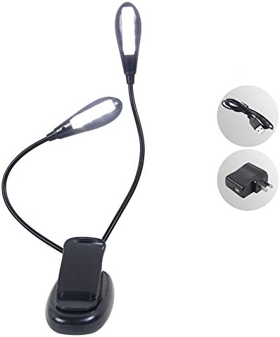 8LED Rechargeable Stand Light Book Reading Lamp, Flexible Eye Care Dimmable Clip Light with USB Cord; Best Suited For Bed Reading