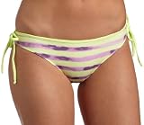 Diesel Women's Samy Brief Bikini Bottom,Lime Green/Purple Striped,Large