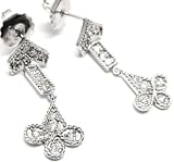 Diamond Gothic Hanging Earring, 18k White Gold (T.w 1.30)