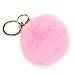 Shensee Rabbit Fur Ball Keychain Bag Plush Car Key Ring Car Key Pendant(Pink)