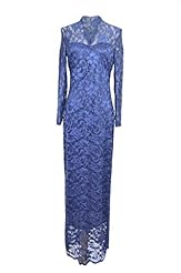 Sexy V-neck Lace Polyester Cocktail Long Sleeves Party Dress/Maxi Dress 