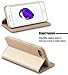 iPhone 7 Plus case,WenBelle [Genuine Leather] Slim Fit,Stand Feature,Premium Protective Case Wallet Flip Cases for Apple iPhone 7 Plus (Gold)