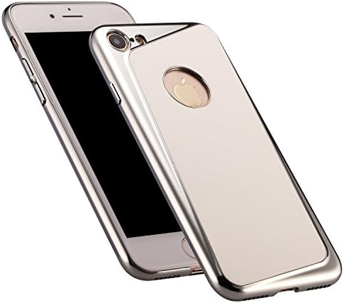 AmazingBull (TM) iPhone 7 (4.7 inch) Ultra-thin leather hard case with embedded metallic tablet, nanometer electroplating frame, Special 7 design Apple iPhone 7 (2016) (Silver)
