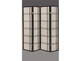 4 Panel Shoji Screen Room Divider in Black #AD5142-4BK