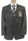 Sean John Mens 2 Button Solid Black Sport Coat Jacket