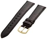 Hadley-Roma Men's MSM715RA-180 18-mm Black Genuine Java Lizard Leather Watch Strap
