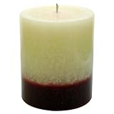 41VEoGP7G7L. SL160  Dual color Round Pillar Decorative Candle Lamp, Candle Lantern   Burgundy/Ivory   5X6   C474