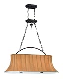 Thomas Lighting M3433-23 Grotto - Four Light Island, Colonial Bronze Finish with Burmese Gold Silk Shade