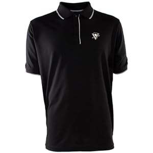 NHL Pittsburgh Penguins Men's Elite Xtra Lite Polo, Black/White, Large