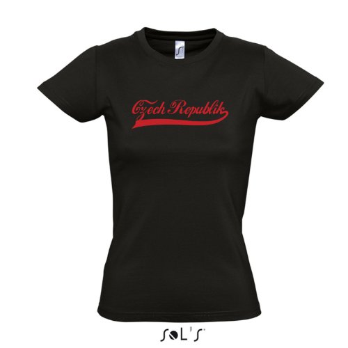Damen T-Shirt – Tschechien Oldschool Czech Republic LÄNDERSHIRT EM / WM FAN Trikot S-XXL , Deep black – rot , XL