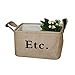 Vintage Eco-friendly Jute Linen Square Storage Bin for Organizing Toys Clothing Books Gift Baskets (Small 11.8