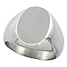 Surgical Steel Oval Signet Ring Solid Back Flawless Finish 5/8 inch, sizes 5 to 10
