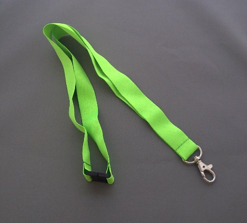 Neon Green 20mm Lanyard with Safety Break away and Metal clip