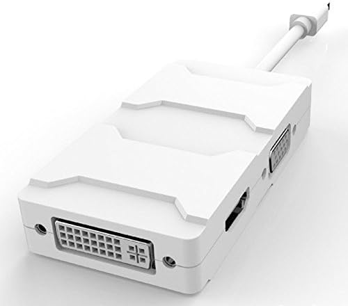 Bosjett® Mini Displayport DP Thunderbolt Male to HDMI DVI VGA Female TV AV HDTV Adapter Cable for Mac, Macbook, Macbook Pro, Macbook Air, iMac, Surface Pro 1 2 3, Lenovo Thinkpad X1 Carbon - White