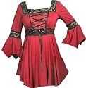 Corset Raven Top Gothic Medieval Long Stretchy Halloween Witch Fancy Dress Costume Party Sizes 8-24