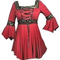 Tiefschwarz oder Reiches Rot Raven Mittelalter Gothic Korsett Lace Bluse in den Gr��en 36-52