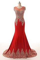 Scoop Neck Chiffon Short Sleeves Mermaid Lace Crystals Beaded Sheer Applique Crystal Floor Length Evening Dress/Prom Dress 