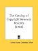 Book The Catalog of Copyright Renewal Records (1968)