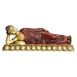Red-Gold Finish Sleeping Buddha Statue
