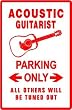 ACOUSTIC GUITARIST PARKING guitar sign