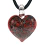 Sterling Silver Genuine Venetiaurum Murano Glass Heart-Shaped Pendant-Necklace