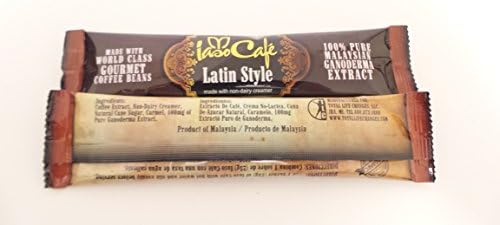 Iaso Cafe Latin Style Gourmet Coffee 4 Pack Single Serve Sachets Instant Coffee, 100% Pure Malaysian Ganoderma Extract