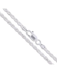 Sterling Silver Diamond-Cut Rope Chain 2.5mm Solid 925 Italy New Necklace 18"