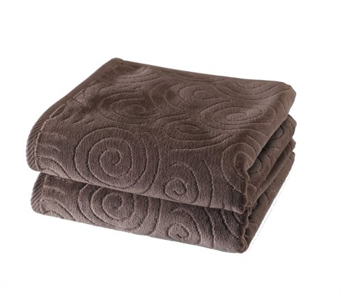 Buscher 20184-700 Handtuch Set 2 teilig Baumwolle Velourjacquard schoko