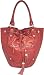 Minerva Collection Large Hobo Handbag Red