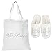 White Crystal Open Toe Spa Slippers and Tote bags wedding bride gift hen party