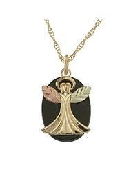 Black Hills Gold by Coleman 10K Gold Angel on Black Onyx Necklace