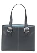 SOLO 15.4-Inch Vinyl Laptop Tote (Black/Blue)