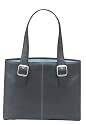 SOLO 15.4-Inch Vinyl Laptop Tote (Black/Blue)
